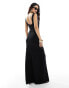 4th & Reckless knitted pointelle scoop neck maxi dress in black