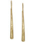 ფოტო #3 პროდუქტის Textured Crossover Drop Earrings in 10k Gold