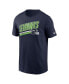 Фото #3 товара Men's College Navy Seattle Seahawks Essential Blitz Lockup T-shirt