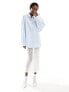 COLLUSION poplin oversized shirt with buckle back in blue