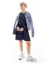 Фото #7 товара Wednesday's Girl smudge spot smock mini dress in deep blue