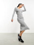 Fashionkilla fine knit cardigan co-ord in grey 44 - фото #5