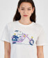 Фото #3 товара Juniors' Snoopy Moto Graphic T-Shirt