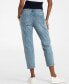 ფოტო #3 პროდუქტის Women's Cotton Tapered Maternity Jeans