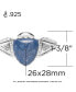 ფოტო #3 პროდუქტის Sterling Silver Blue Denim Lapis Gemstone Arrowhead Cuff Bracelet Size S - L