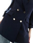 Stradivarius oversized tailored blazer in navy Синий, XS - фото #3