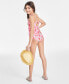 Фото #2 товара Big Girls Cherry-Print Flutter-Strap One-Piece Swimsuit
