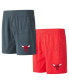 ფოტო #1 პროდუქტის Men's Red, Charcoal Chicago Bulls Two-Pack Jersey-Knit Boxer Set