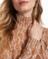 Фото #2 товара Kit & Sky Cable Knit Mock Neck Sweater Cocoa Multi S