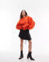 Фото #6 товара Topshop knitted volume sleeve fluffy jumper in orange