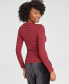 ფოტო #2 პროდუქტის Women's Metallic Stripe Scoop-Neck T-Shirt, Created for Macy's