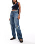 Фото #1 товара Levi's baggy dad distressed jeans in mid blue