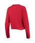 ფოტო #4 პროდუქტის Women's Red Washington Nationals Baby Jersey Cropped Long Sleeve T-shirt
