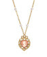 ფოტო #1 პროდუქტის Imitation Pearl Resin Heart Shaped Cameo Necklace
