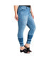 ფოტო #2 პროდუქტის Plus Size Contrast Stripe Skinny Jeans