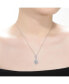 Фото #2 товара Sterling Silver White Gold Plated Clear Cubic Zirconia Accent Drop Necklace