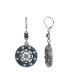 ფოტო #1 პროდუქტის Crystal Round Filigree Drop Earrings