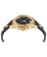 ფოტო #2 პროდუქტის Women's Lady Rock Gold-Tone Studded Black Leather Strap Watch 38mm