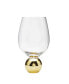 Wine Glasses on Gold Ball Pedestal, Set of 6