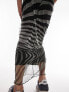 Topshop animal cut about zebra midi mesh skirt in midi 34 - фото #5