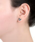 ფოტო #2 პროდუქტის Crystal Panda Stud Earrings in Sterling Silver, Created for Macy's