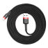 Wytrzymały kabel przewód w oplocie USB do iPhone Lightning QC3 2m - czarno-czerwony