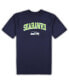 Men's College Navy, Heather Gray Seattle Seahawks Big and Tall T-shirt and Pajama Pants Sleep Set