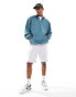 ASOS DESIGN oversized half zip scuba sweatshirt in teal