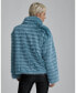 ფოტო #2 პროდუქტის Women's Wave Textured Faux Fur Stand Collar Jacket