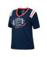 Women's Heathered Navy Auburn Tigers 15 Min Early Football V-Neck T-shirt