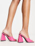 RAID Wide Fit Angel mules with angular heel in hot pink