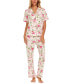 Фото #1 товара Women's 2-Pc. Gabriella Printed Pajamas Set