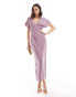 ASOS DESIGN angel sleeve plunge midi dress in lavender