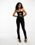 4th & Reckless halterneck cut out jumpsuit in black