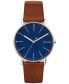 ფოტო #1 პროდუქტის Men's Signatur Brown Leather Strap Watch 40mm SKW6355