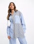 Фото #1 товара ASOS DESIGN oversized shirt in patchwork stripe co-ord