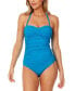 Фото #3 товара Twist-Front Ruched One-Piece Swimsuit