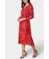 Women's Printed Wrap Midi Dress
