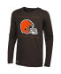 Фото #3 товара Men's Brown Cleveland Browns Side Drill Long Sleeve T-shirt