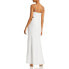 Aqua Womens Halter Cut-Out Formal Evening Dress Gown Off White 8