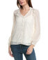 Фото #1 товара Bobeau Button Up Ruffle Top Women's