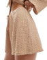 Фото #2 товара 4th & Reckless lanai crinkle drawstring beach short co-ord in beige