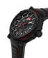 ფოტო #2 პროდუქტის Men's Partenza Collection Timepiece Black Silicon Strap Watch, 49mm