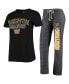 ფოტო #1 პროდუქტის Women's Black, Heathered Charcoal Washington Commanders Quest T-shirt and Pants Sleep Set