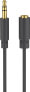 Wentronic Headphone and Audio AUX Extension Cable - 3.5 mm - 3-pin - Slim - 3 m - 3.5mm - Male - 3.5mm - Female - 3 m - Black