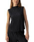 ფოტო #1 პროდუქტის Women's Sleeveless Pleated Mock Neck Top