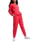 ფოტო #1 პროდუქტის Women's Embroidered-Logo High-Waist Fleece Sweatpant Jogger