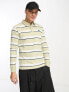 Only & Sons rugby polo in beige stripe