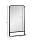 Фото #2 товара 34" x 21" Rectangle Modern Wall Mirror with Storage Shelf, Mirrors for Wall in Living Room, Bedroom, Black