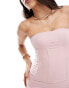 Kaiia sweetheart bandeau structured corset top co-ord in baby pink